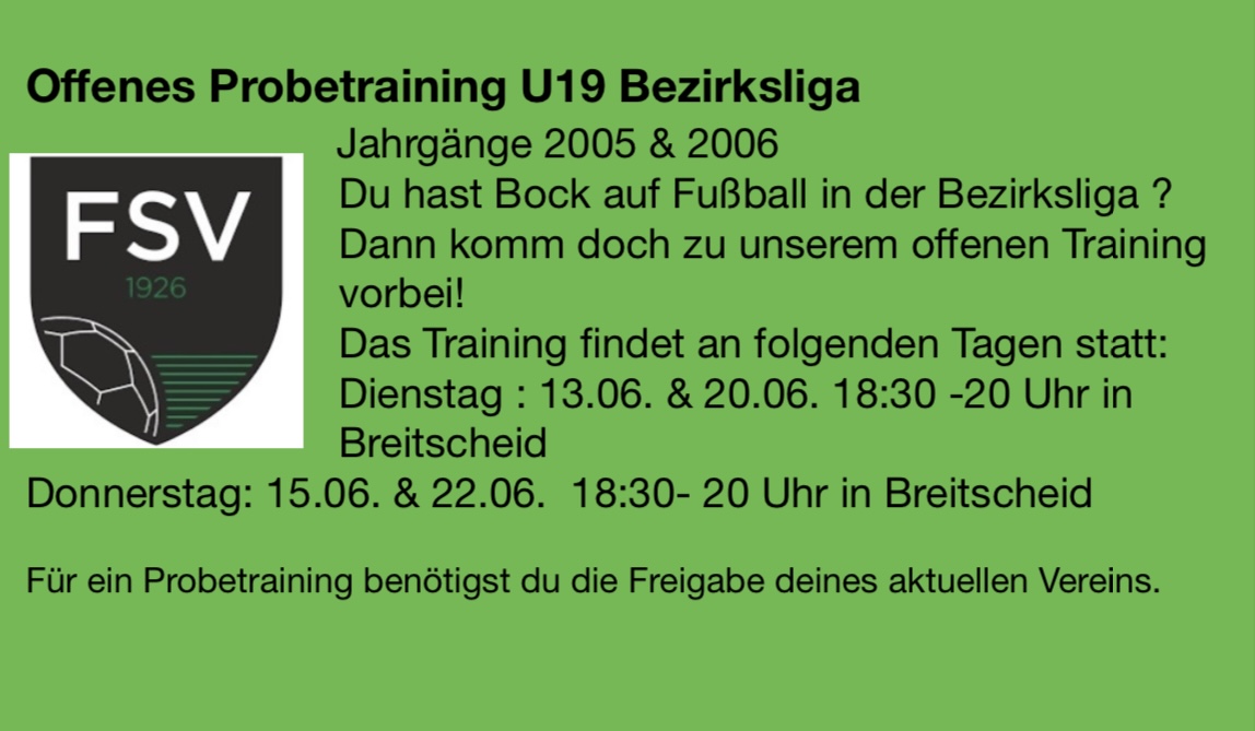 Offenes Probetraining U19