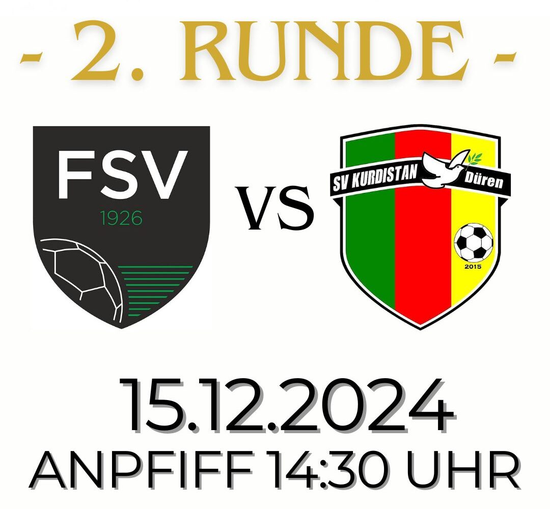 2. Runde im FVM-Verbandspokal: Wir empfangen den SV Kurdistan Düren!